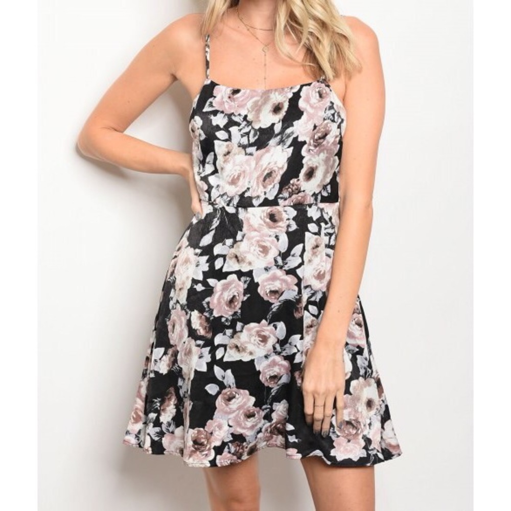 New black floral dress